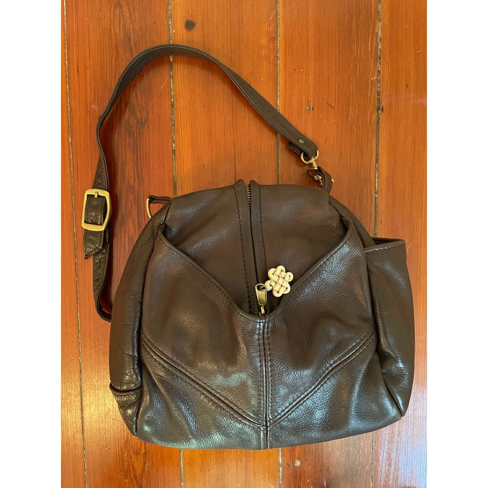 Victoria Leather Co. Vintage Genuine Leather Shoulder Bag Satchel Brown USA Made - Picture 5 of 7